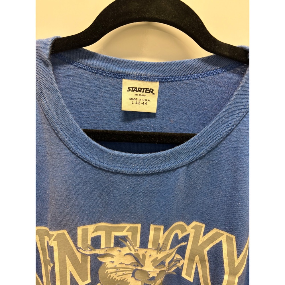 Vintage Starter Kentucky Wildcats T-Shirt Mens Large Blue NCAA 90s USA Good - Picture 4 of 5